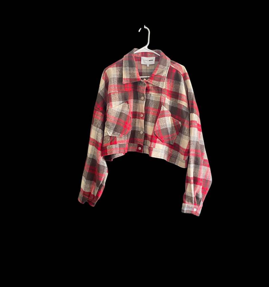 Fashion Nova Cropped Plaid Flannel Shacket